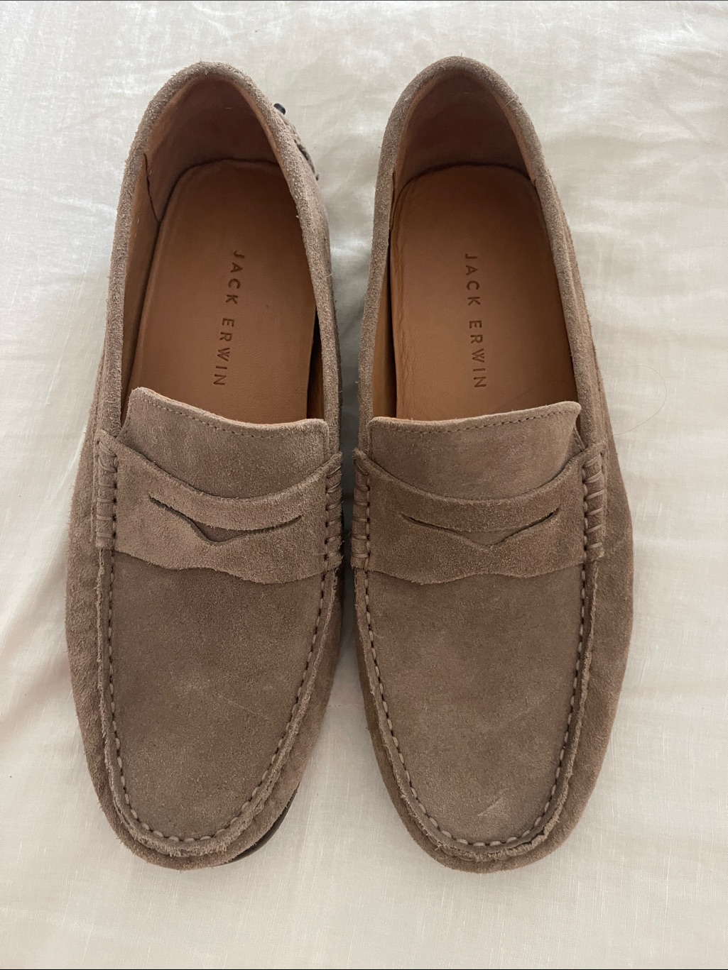 Jack Erwin Taupe Suede Loafers . Nwot. Size 9 — image 3 of 8